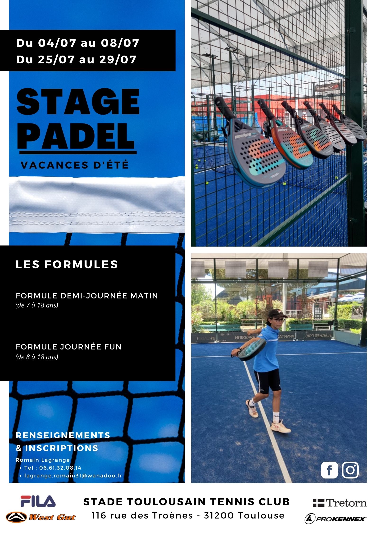 Stages padel été 2022